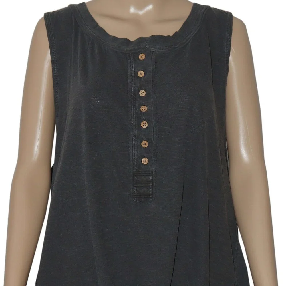 Free People We The Free Josie Henley Tank Sleeveless Button Top L